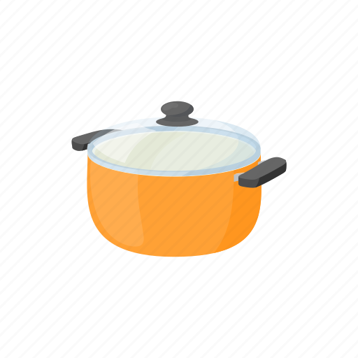 Cartoon, cooking, food, lid, pan, pot, white icon - Download on Iconfinder