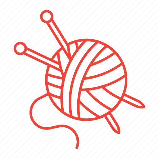 Yarn Ball Icon. Wool Red Thread for Knit Graphic by ladadikart · Creative  Fabrica