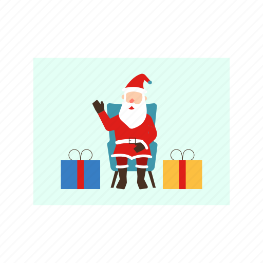 Gifts, presents, christmas, santa, sitting icon - Download on Iconfinder