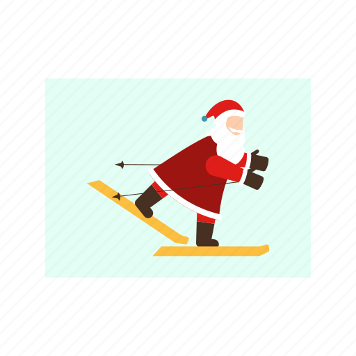 Skiing, ice, santaclaus, christmas, celebration icon - Download on Iconfinder