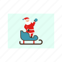 sledge, ice, snowy, christmas, santa