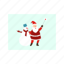 snowman, santaclaus, christmas, celebration, party