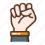 fist, hand, gesture, labor day 