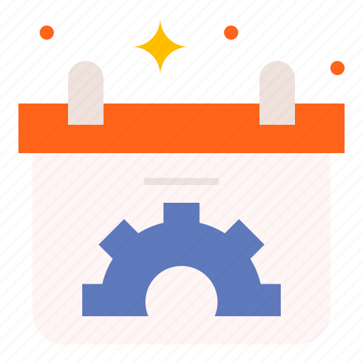 Calendar, date, day, time, gear icon - Download on Iconfinder