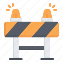 barrier, road, block, sign, traffic, warning, entry, under construction