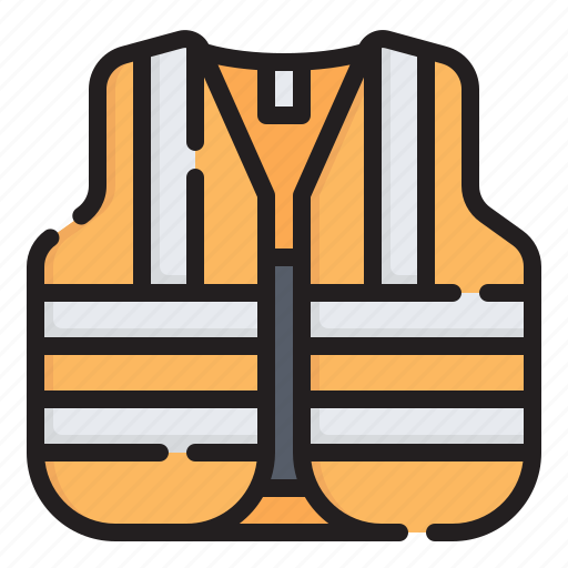 Vest, reflective, jacket, safety, protection, security, construction and tools icon - Download on Iconfinder