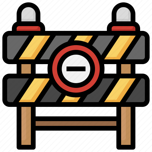 Warning, sign, road, block, no, entry, barrier icon - Download on Iconfinder
