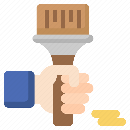 Paint, brush, painter, hands, gestures, construction, tools icon - Download on Iconfinder