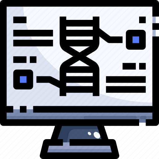 Biology, dna, education, electronics, monitor, science, structure icon - Download on Iconfinder