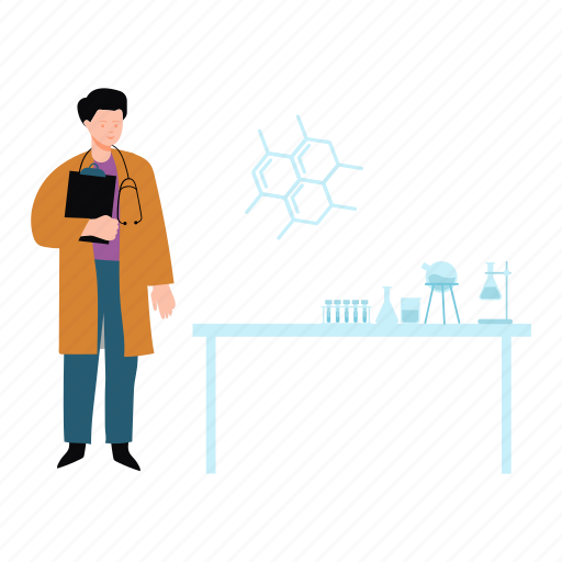 Boy, standing, lab, attendant, samples icon - Download on Iconfinder