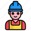 worker, man, construction, building, house, male, avatar 