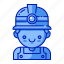 avatar, helmet, mine, miner, people, person 