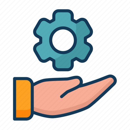 Support, labour, hand, gear icon - Download on Iconfinder