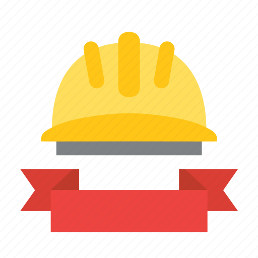 Banner, ribbon, helmet, industry, safety, labor day, labour day icon - Download on Iconfinder