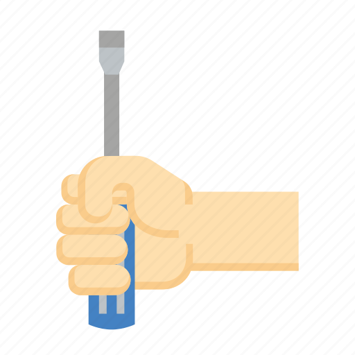 Hand, holding, screwdriver, equipment, mechanic, technician, construction icon - Download on Iconfinder