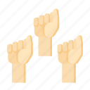 fist, hand, power, protest, teamwork, fists, hands up, supporter, demonstration