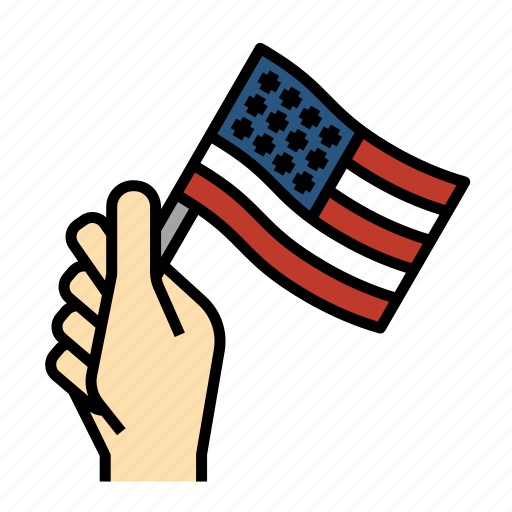Usa, hand, flag, parade, american, celebrate, independence icon - Download on Iconfinder
