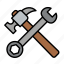 hammer, worker, wrench, tools, settings, construction, home repair, work, equipment 