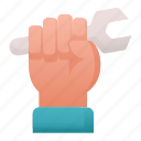 labour, hand, wrench, fist