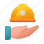 support, labour, hand, helmet 