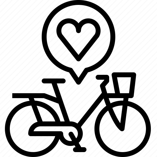 Bike, city bike, heart, ladies, love, woman bicycle icon - Download on Iconfinder