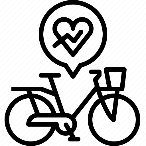 Bike, city bike, heart, ladies, pulse, woman bicycle icon - Download on Iconfinder