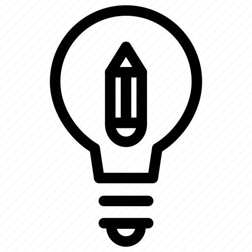 Lamp, light, bulb, pencil, edit icon - Download on Iconfinder