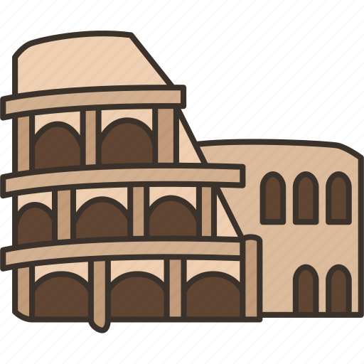 Colosseum, rome, amphitheater, ancient, historic icon - Download on Iconfinder