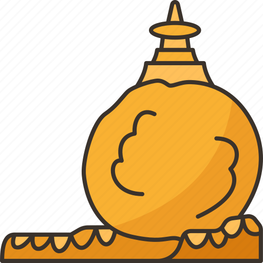 Kyaiktiyo, pagoda, shrine, stone, myanmar icon - Download on Iconfinder