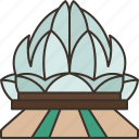 lotus, temple, religious, india, landmark