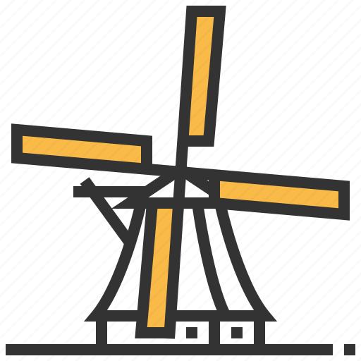 Kinderdijk, windmills, building, landmark icon - Download on Iconfinder