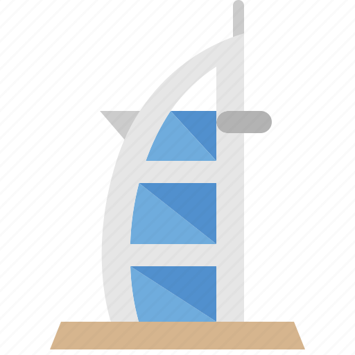 Burj, al, arab, hotel, skyscraper, landmark, dubai icon - Download on Iconfinder