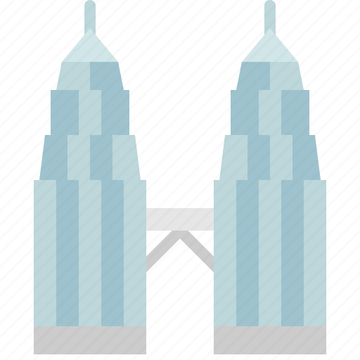 Petronas, twin, tower, skyscraper, landmark, building, malaysia icon - Download on Iconfinder