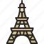 eiffel, tower, landmark, paris, travel, france, architecture, famous 