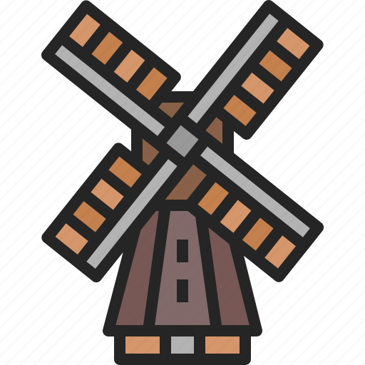 Kinderdijk, windmills, landmark, farm, netherlands, holland, countryside icon - Download on Iconfinder