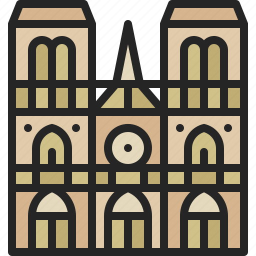 Notre, dame, france, landmark, church, cathedral, architecture icon - Download on Iconfinder