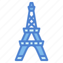 eiffel, tower, paris, landmark, monument, building