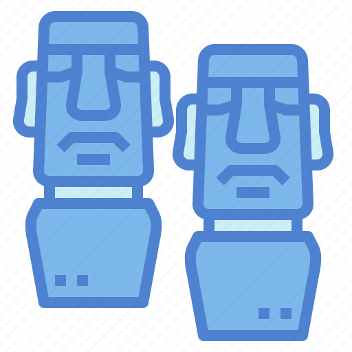 Moai, chile, statue, landmark, easter, island icon - Download on Iconfinder