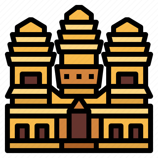 Angkor, wat, temple, cambodia, architecture, landmark icon - Download on Iconfinder