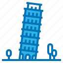 building, italy, landmark, of, pisa, tower
