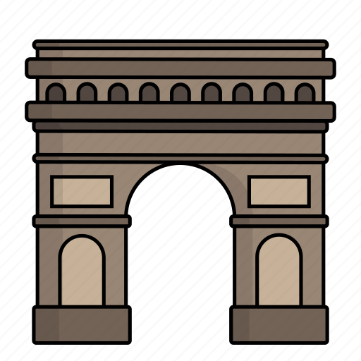 Arc de triomphe, building, landmark, monument, paris icon - Download on Iconfinder