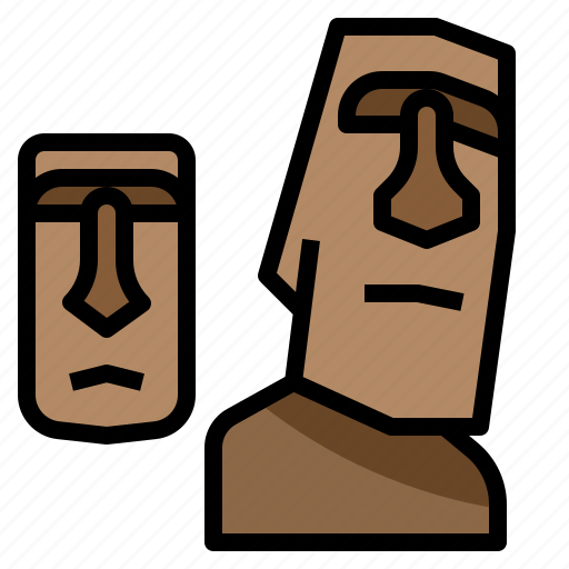 Moai, chile, easter, island, statue, emoji icon - Download on Iconfinder
