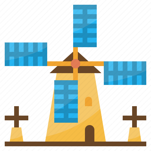 Farm, kinderdijk, landmark, netherlands, windmill icon - Download on Iconfinder