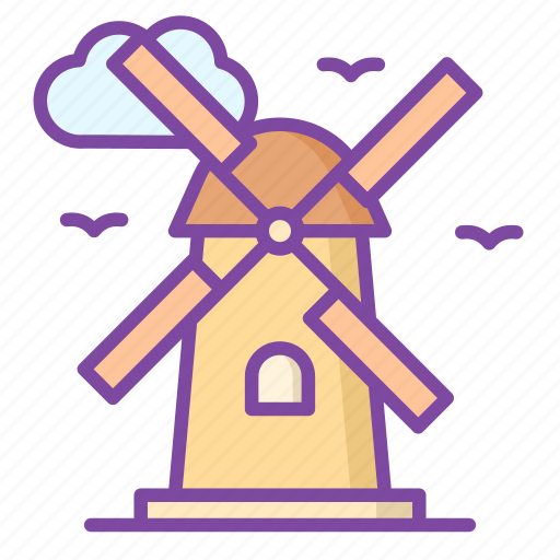 Kinderdijk windmill, landmark, netherlands, mill icon - Download on Iconfinder