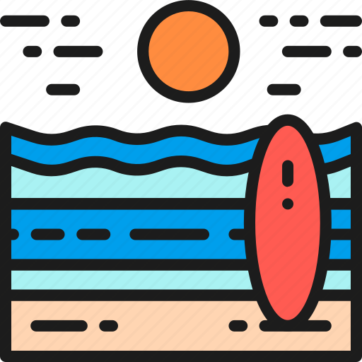 Beach, field, landscape, nature, outdoor, sea, surfing icon - Download on Iconfinder