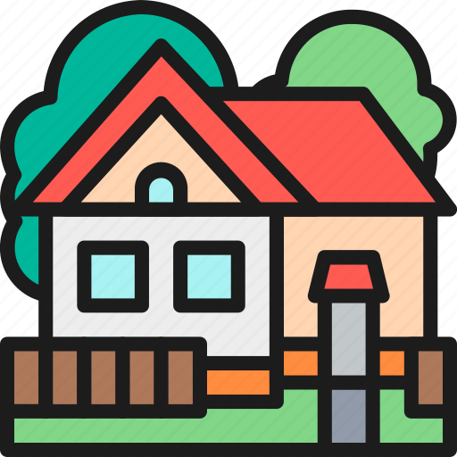 Cottage, country, field, house, landscape, tree, village icon - Download on Iconfinder