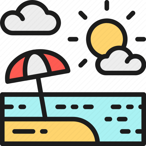 Beach, field, landscape, resort, sand, sea, umbrella icon - Download on Iconfinder