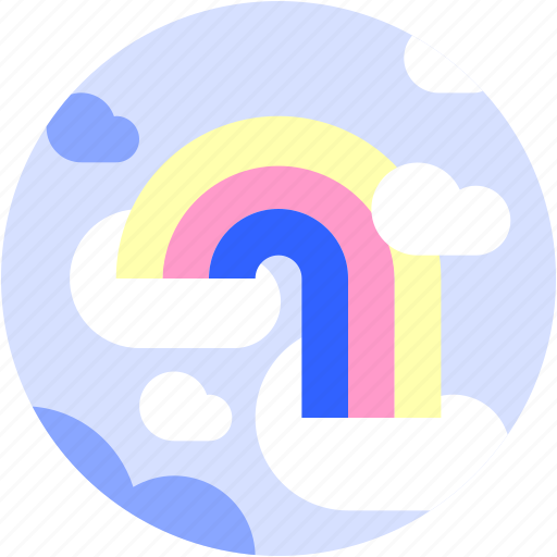Circle, cloud, flat icon, landscape, rainbow, sky icon - Download on Iconfinder