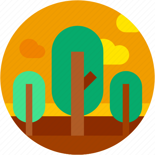 Circle, flat icon, forest, landscape, nature, trees icon - Download on Iconfinder