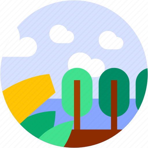 Circle, flat icon, forest, landscape, leaf, trees, tropical icon - Download on Iconfinder